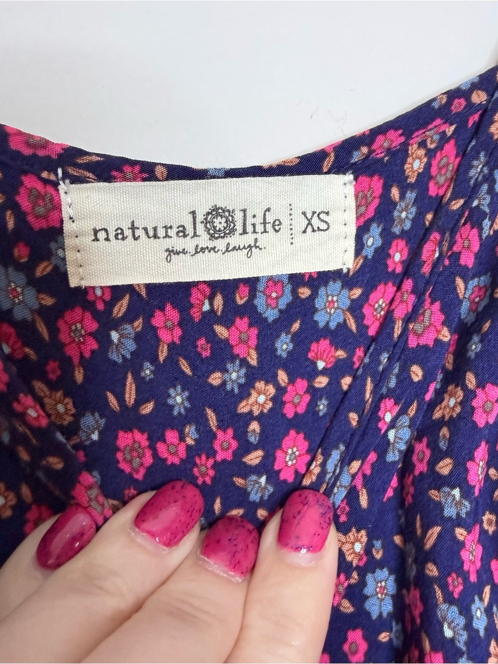Natural Life XS Jamie Floral Wide Leg Jumpsuit V-Neck Boho Peasant Relaxed - Picture 6 of 7